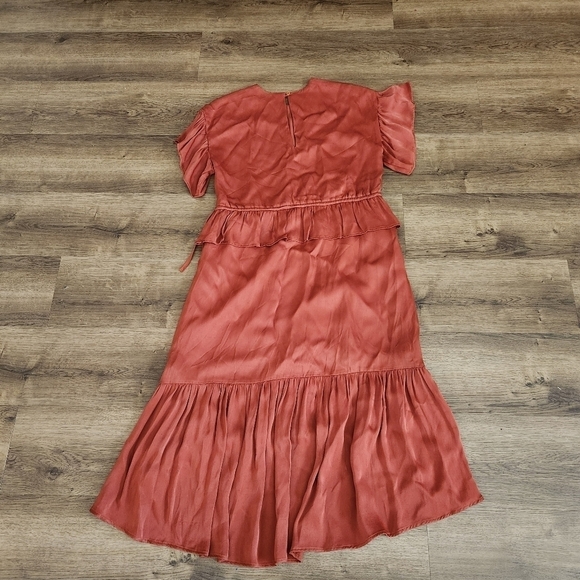 Isla Sample Rust Orange Ruffle Dress - Picture 5 of 5